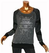 T Party Black Stone Fleur Cut Out Detail Arm Top