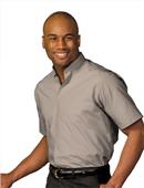 Edwards Mens Short Sleeve Banded Collar Shirt