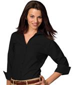 Edwards Womens Casual Poplin 3/4 Sleeve Blouse Edwards Womens Casual Poplin 3/4 Sleeve Blouse