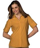 Edwards Womens Casual Poplin Short Sleeve Blouse