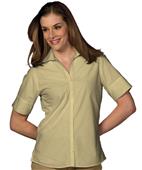 Edwards Womens Casual Poplin Short Sleeve Blouse
