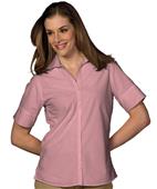 Edwards Womens Casual Poplin Short Sleeve Blouse