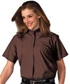 Edwards Womens Short Sleeve Banded Collar Shirt