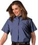 Edwards Womens Short Sleeve Banded Collar Shirt