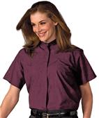 Edwards Womens Short Sleeve Banded Collar Shirt
