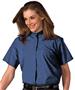 Edwards Womens Short Sleeve Banded Collar Shirt