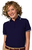 Edwards Womens Pique Polos w/Tipped Collar & Cuffs