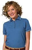 Edwards Womens Pique Polos w/Tipped Collar & Cuffs