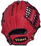 Vinci Infield/Pitcher 11.5" Red Baseball Gloves