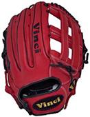 Vinci 12.75" Red Dual Web Fielders Baseball Glove