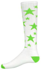 WHITE/FLUORESCENT GREEN STARS