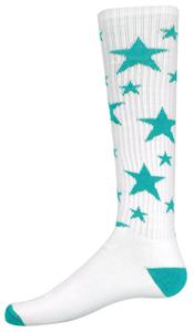 WHITE/TURQUOISE STARS