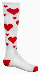 WHITE/RED HEARTS