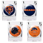 NFL Chicago Bears 4 Piece Shot Glass Set NFL Chicago Bears 4 Piece Shot Glass Set