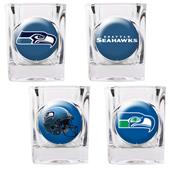 NFL Seattle Seahawks 4 Piece Shot Glass Set NFL Seattle Seahawks 4 Piece Shot Glass Set