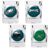 NFL Philadelphia Eagles 4 Piece Shot Glass Set NFL Philadelphia Eagles 4 Piece Shot Glass Set