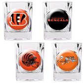 NFL Cincinnati Bengals 4 Piece Shot Glass Set NFL Cincinnati Bengals 4 Piece Shot Glass Set