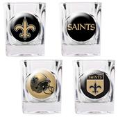 NFL New Orleans Saints 4 Piece Shot Glass Set NFL New Orleans Saints 4 Piece Shot Glass Set