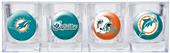 NFL Miami Dolphins 4 Piece Shot Glass Set NFL Miami Dolphins 4 Piece Shot Glass Set