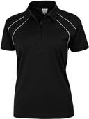 Baw Ladies SS Dual Line Cool-Tek Polo Shirts