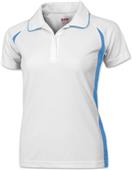 Baw Ladies SS White Body Cool-Tek Polo Shirts