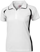 Baw Ladies SS White Body Cool-Tek Polo Shirts