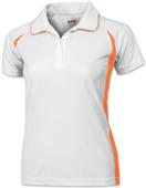 Baw Ladies SS White Body Cool-Tek Polo Shirts