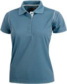 Baw Ladies SS Color Rib Shoulder Cool-Tek Polos