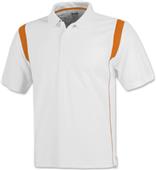 Baw Men's SS White Rib Shoulder Cool-Tek Polos