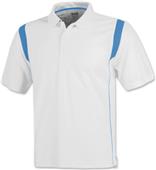 Baw Men's SS White Rib Shoulder Cool-Tek Polos