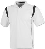 Baw Men's SS White Rib Shoulder Cool-Tek Polos