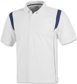 Baw Men's SS White Rib Shoulder Cool-Tek Polos