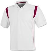 Baw Men's SS White Rib Shoulder Cool-Tek Polos