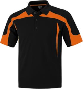 black and orange polo shirt