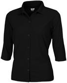 Baw Ladies 3/4 Sleeve Full Button Cool-Tek Polos