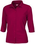Baw Ladies 3/4 Sleeve Full Button Cool-Tek Polos