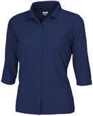 Baw Ladies 3/4 Sleeve Full Button Cool-Tek Polos