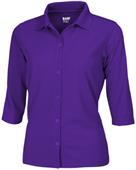 Baw Ladies 3/4 Sleeve Full Button Cool-Tek Polos