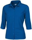 Baw Ladies 3/4 Sleeve Full Button Cool-Tek Polos