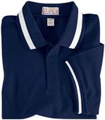 Baw Adult SS Color Wide Stripe Collar Polo Shirts