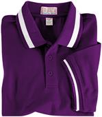 Baw Adult SS Color Wide Stripe Collar Polo Shirts
