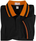 Baw Adult SS Color Wide Stripe Collar Polo Shirts