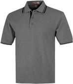 Baw Adult SS Heather Body Contrast Placket Polos