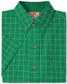 Baw Men's SS Window Pane Gingham Woven Shirts