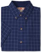 Baw Men's SS Window Pane Gingham Woven Shirts