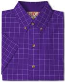 Baw Men's SS Window Pane Gingham Woven Shirts
