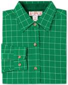Baw Ladies LS Window Pane Gingham Woven Shirts