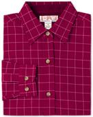 Baw Ladies LS Window Pane Gingham Woven Shirts