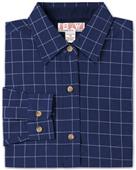 Baw Ladies LS Window Pane Gingham Woven Shirts