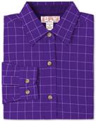 Baw Ladies LS Window Pane Gingham Woven Shirts